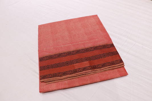 Cotton Saree  Light Red Colour