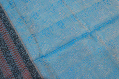 Cotton Saree Sky Blue Colour - Vaishali Silks