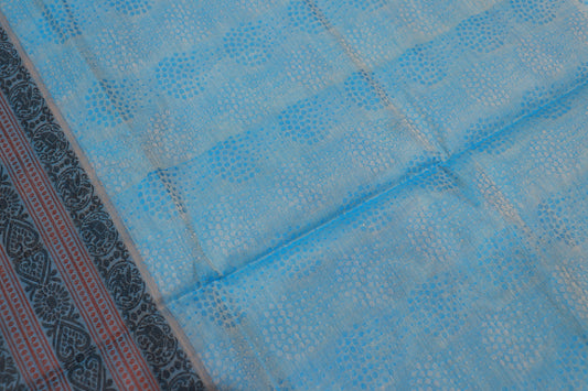 Cotton Saree Sky Blue Colour - Vaishali Silks