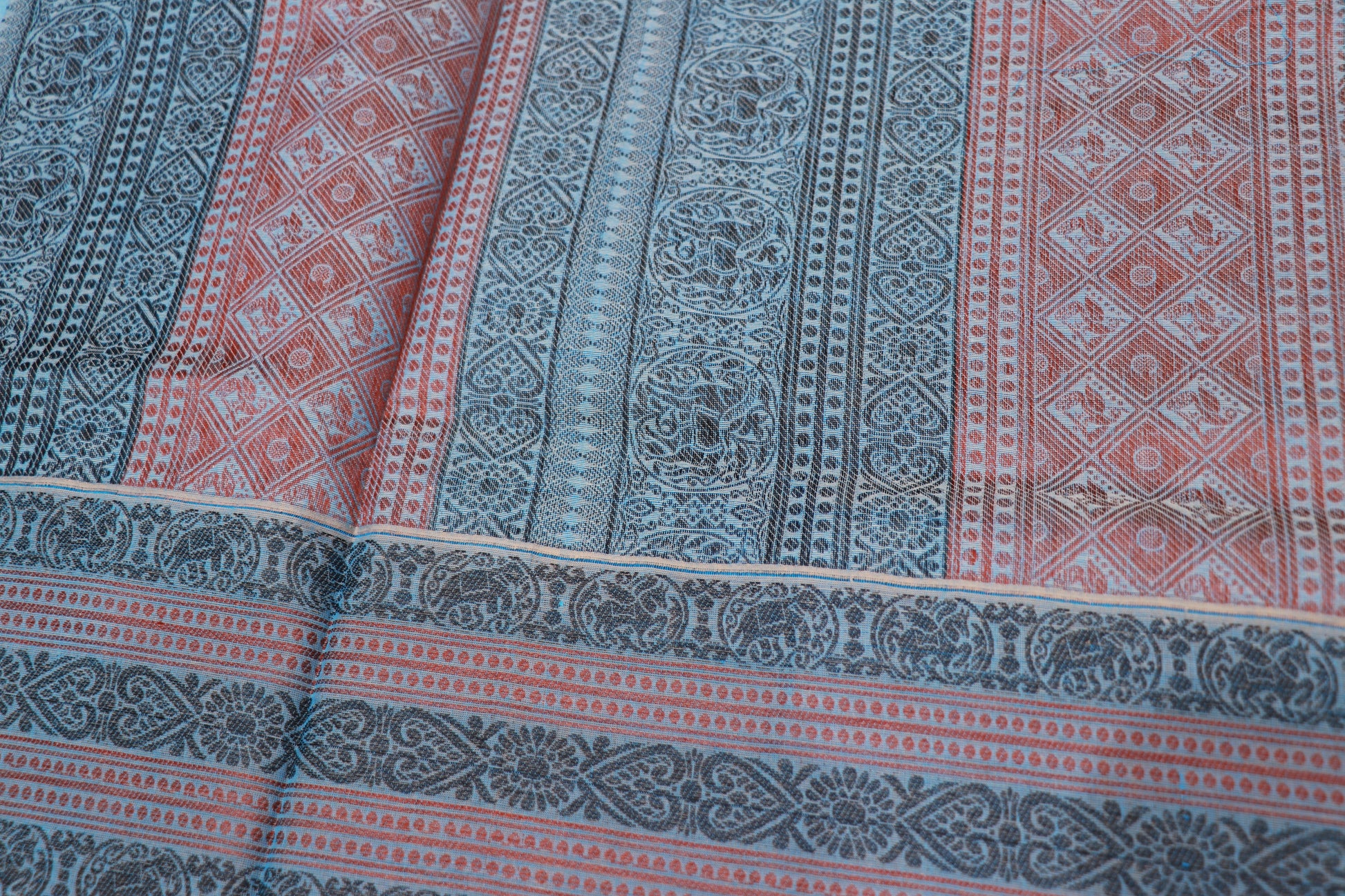 Cotton Saree Sky Blue Colour - Vaishali Silks
