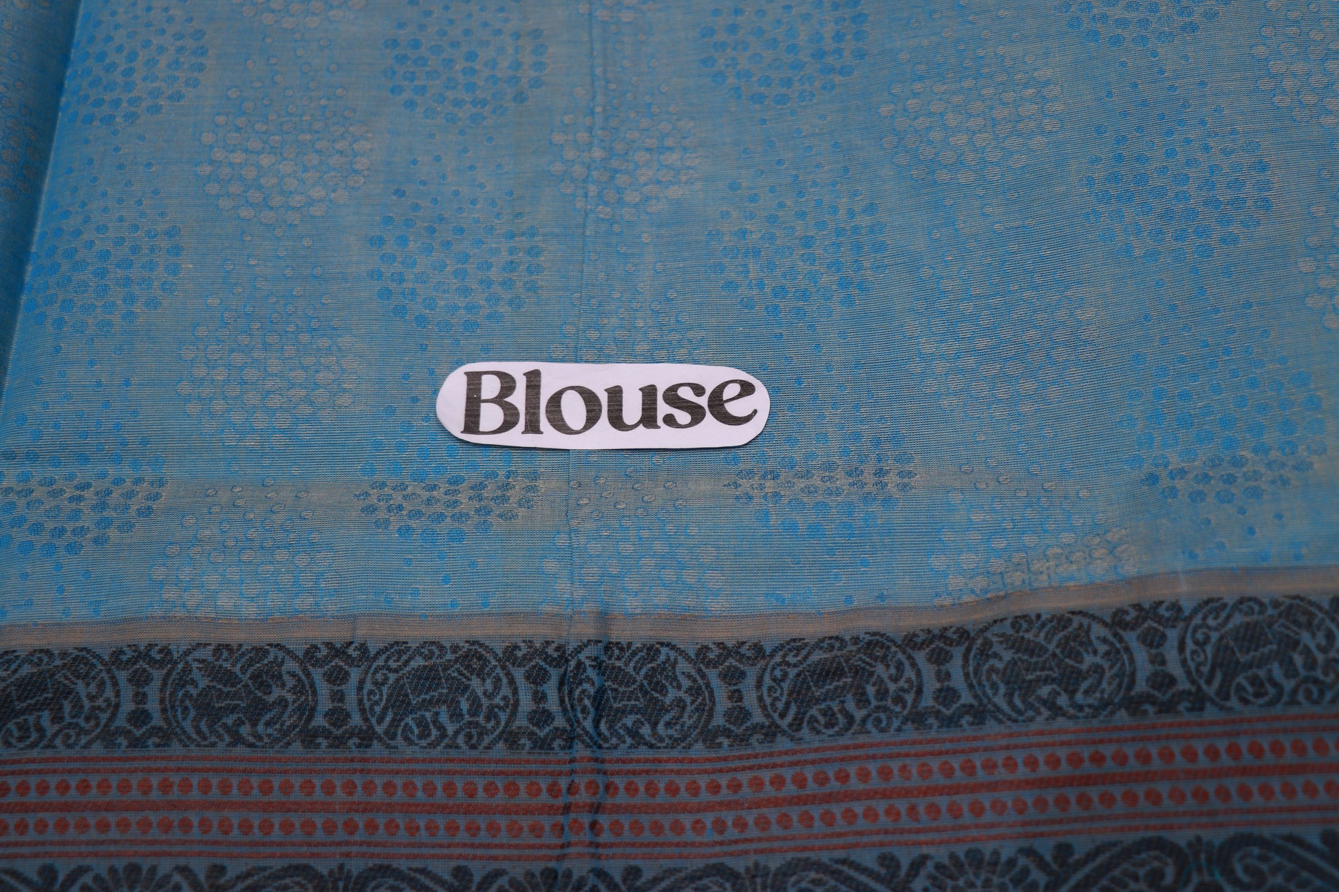 Cotton Saree Sky Blue Colour - Vaishali Silks