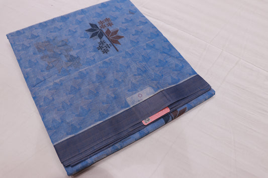 Cotton Saree Sky Blue Colour - Vaishali Silks