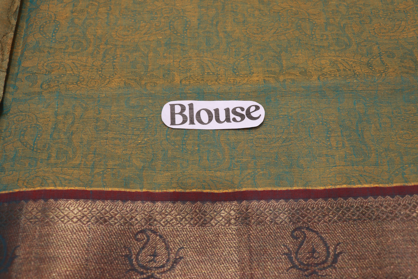 Cotton Saree Green With Maroon Colour - Vaishali Silks