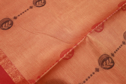 Cotton Saree Orange Colour - Vaishali Silks