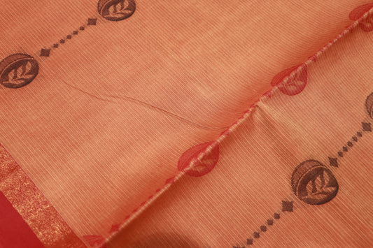 Cotton Saree Orange Colour - Vaishali Silks