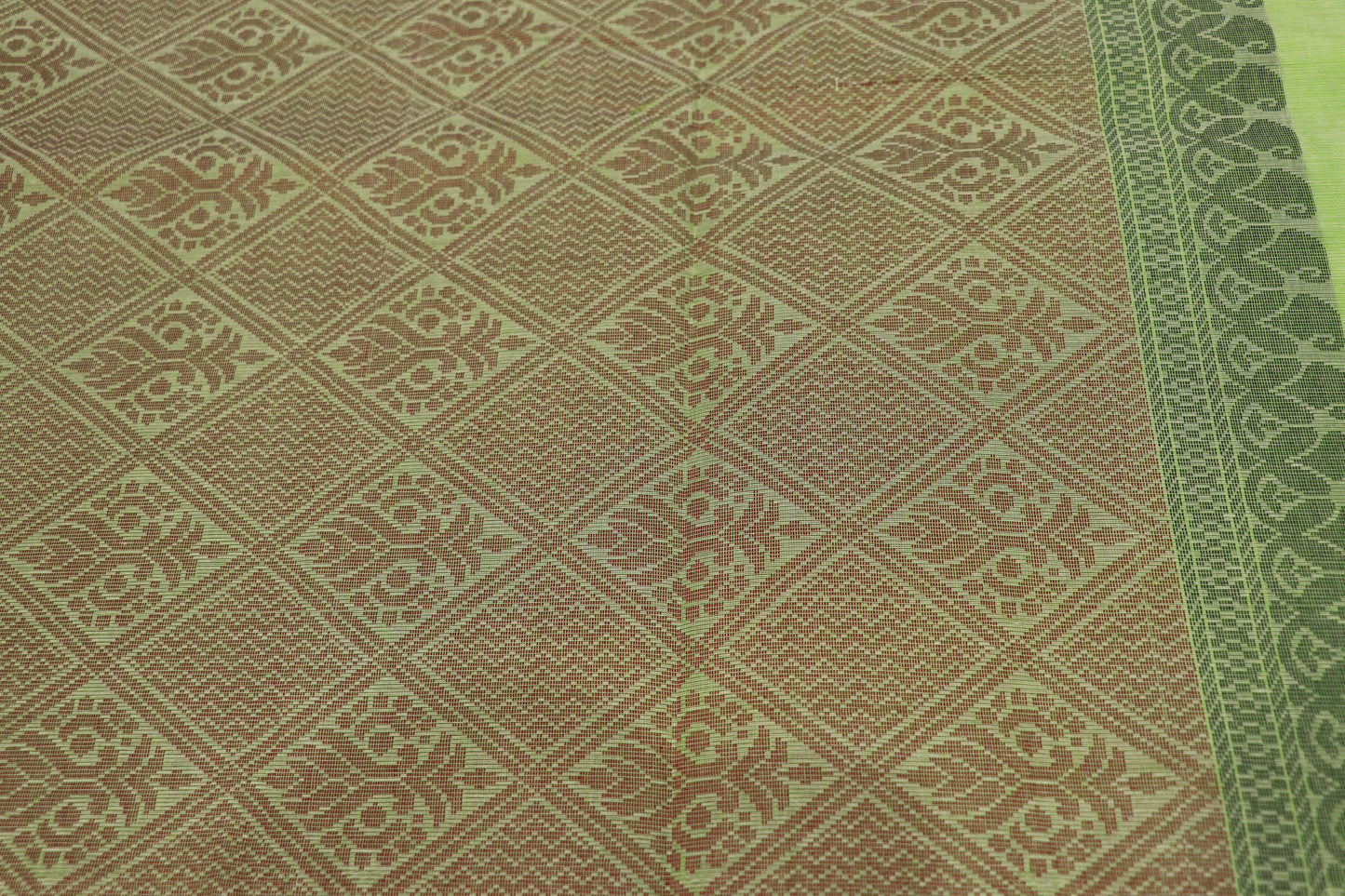 Cotton Saree  Pista Green - Vaishali Silks