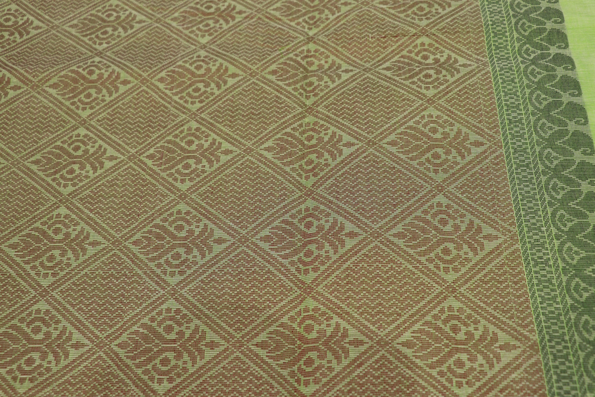 Cotton Saree  Pista Green - Vaishali Silks