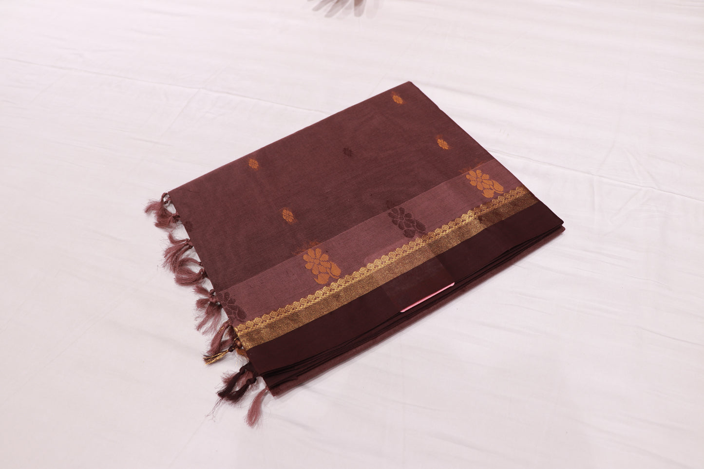 Cotton  Saree Brown colour