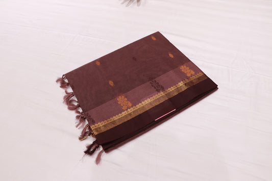 Cotton  Saree Brown colour