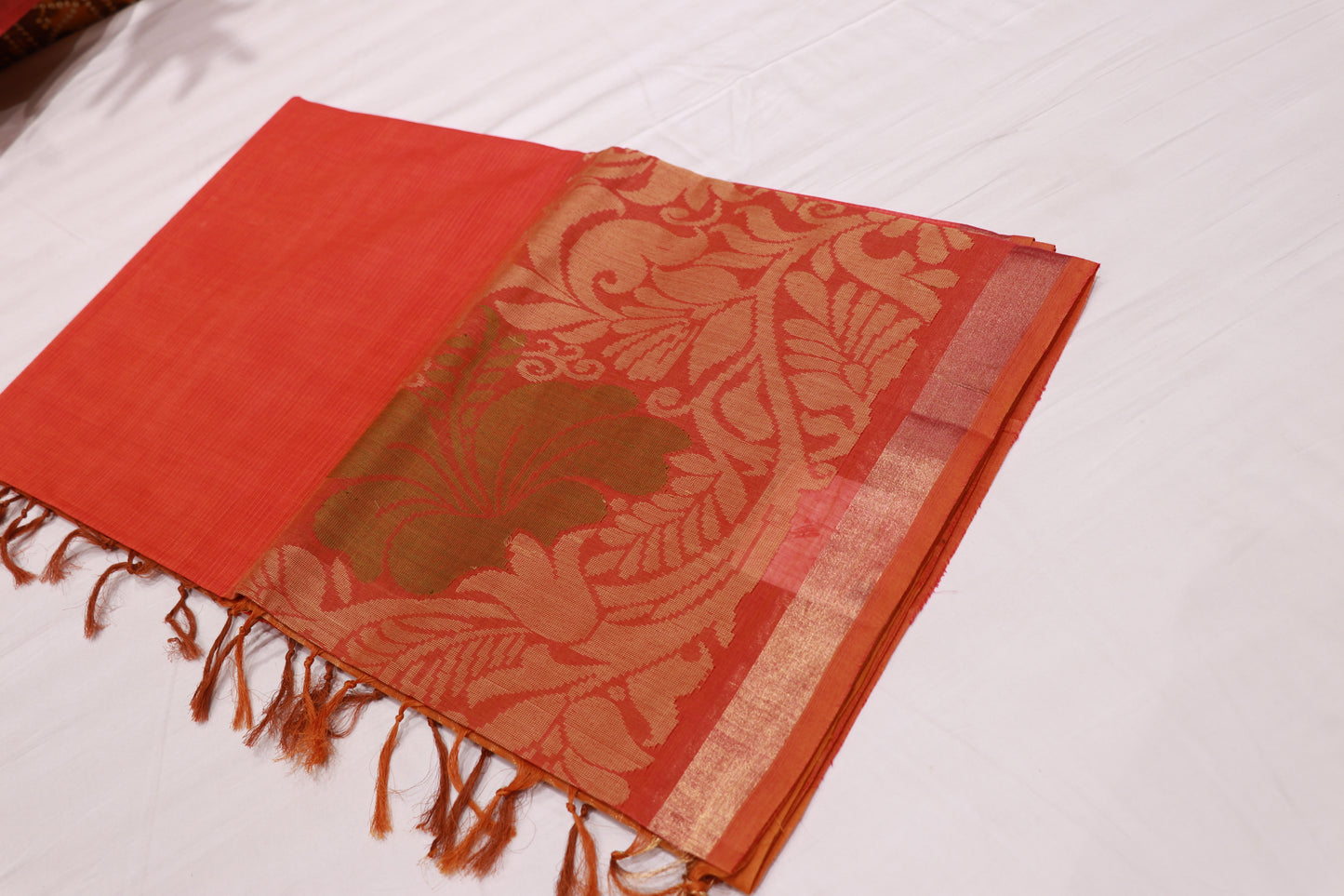 Cotton  Saree  Peach Colour - Vaishali Silks