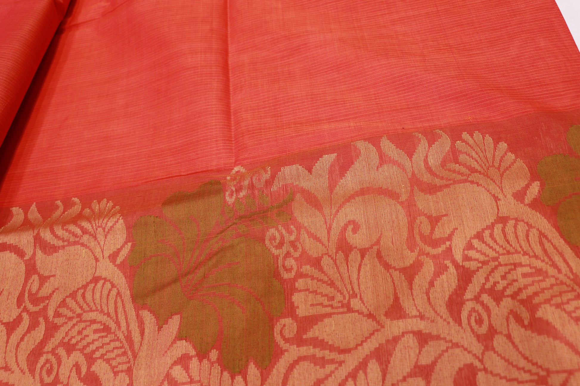 Cotton  Saree  Peach Colour - Vaishali Silks