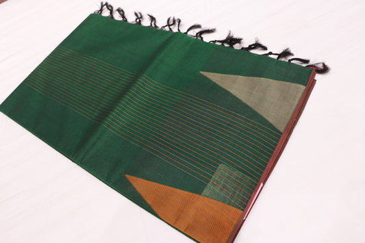 Cotton  Saree Green colour - Vaishali Silks