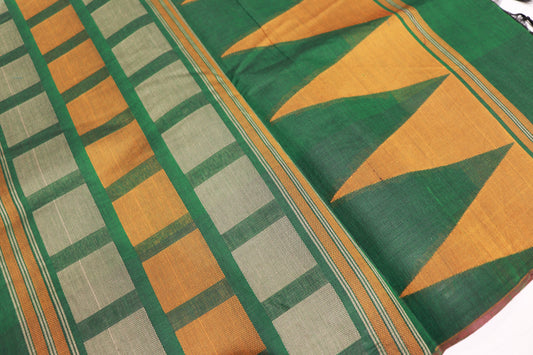 Cotton  Saree Green colour - Vaishali Silks