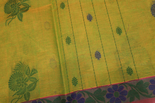 Cotton Saree  Green Colour - Vaishali Silks