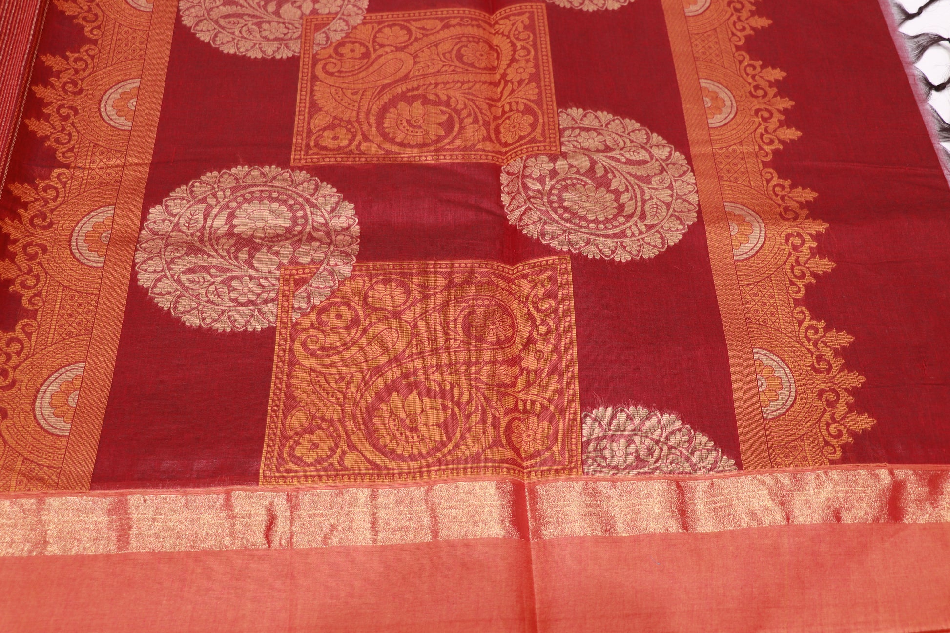 Cotton  Saree Orane Colour - Vaishali Silks