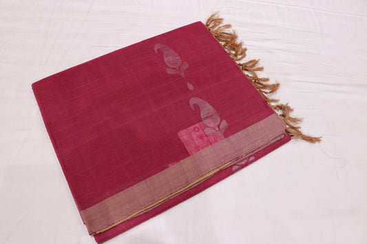 Cotton  Saree Pink colour - Vaishali Silks