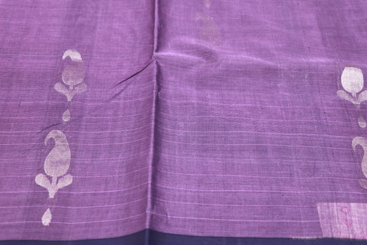 Cotton  Saree Voilet With Blue - Vaishali Silks