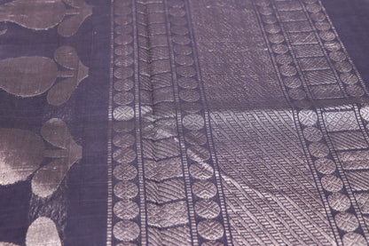 Cotton  Saree Voilet With Blue - Vaishali Silks