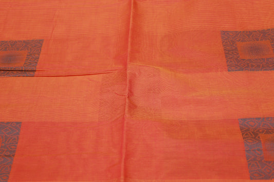 Cotton Saree Orange Colour - Vaishali Silks