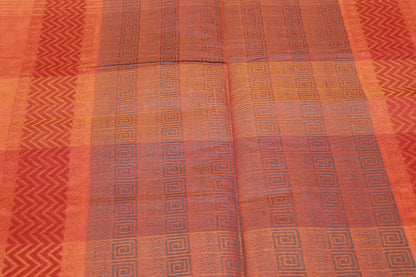 Cotton Saree Orange Colour - Vaishali Silks