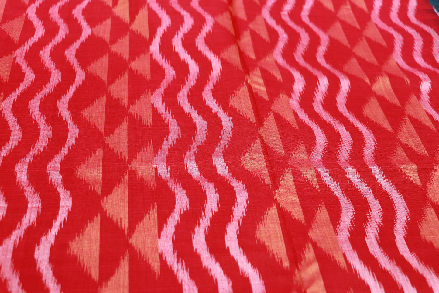 Cotton Saree Blue With  Pink Colour - Vaishali Silks