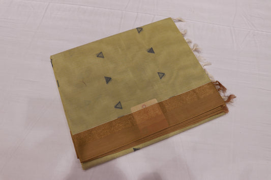 Cotton Saree Pista Green Colour - Vaishali Silks