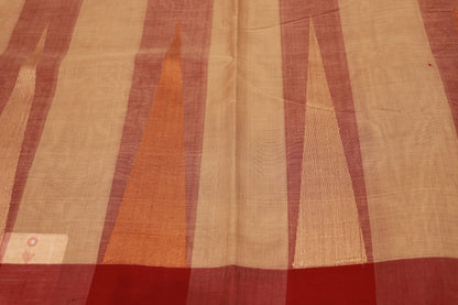 Cotton  Saree  sandel  With  Red Colour - Vaishali Silks