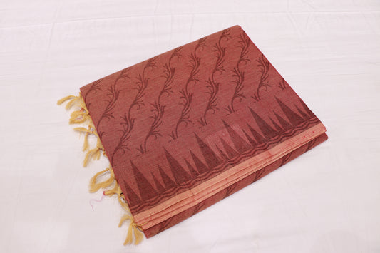 Cotton  Saree  Peach  Colour - Vaishali Silks