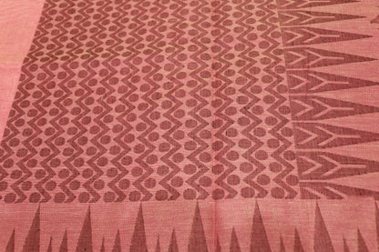 Cotton  Saree  Peach  Colour - Vaishali Silks