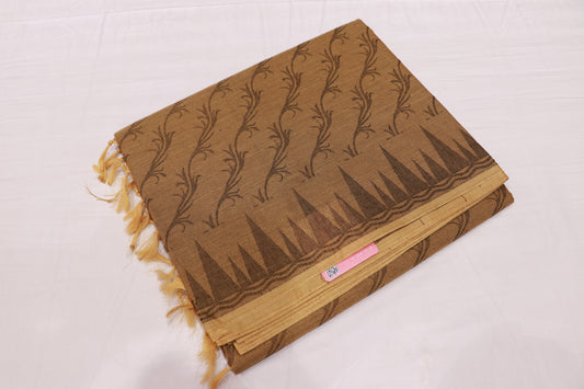Cotton  Saree Light Mustard Colour - Vaishali Silks