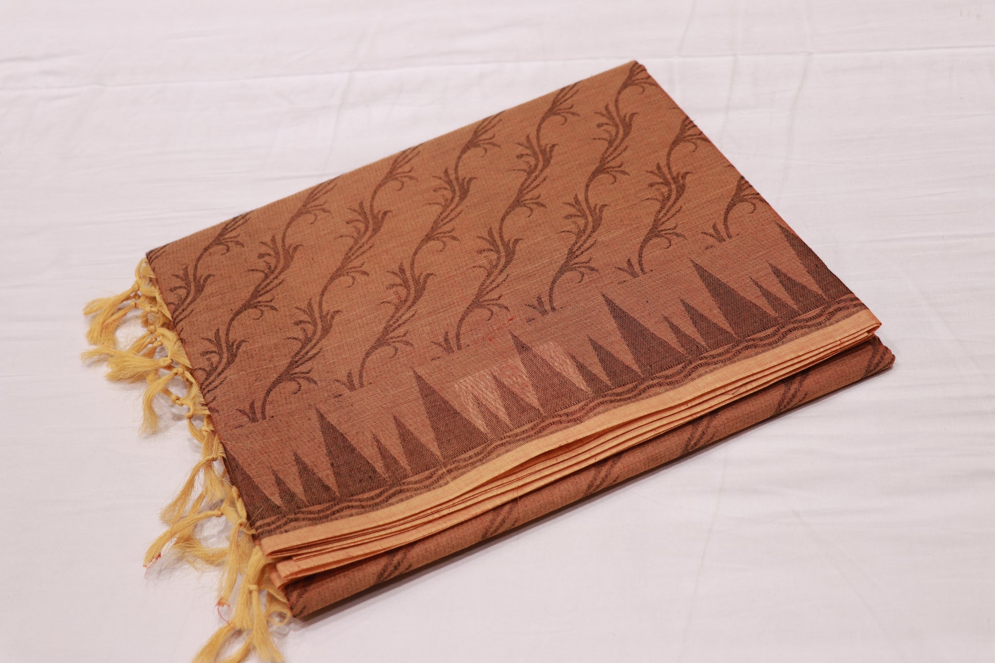 Cotton Saree Light  Brown Colour - Vaishali Silks