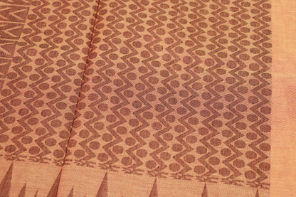 Cotton Saree Light  Brown Colour - Vaishali Silks