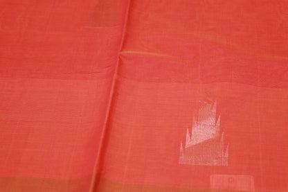 Cotton Saree orange colour - Vaishali Silks