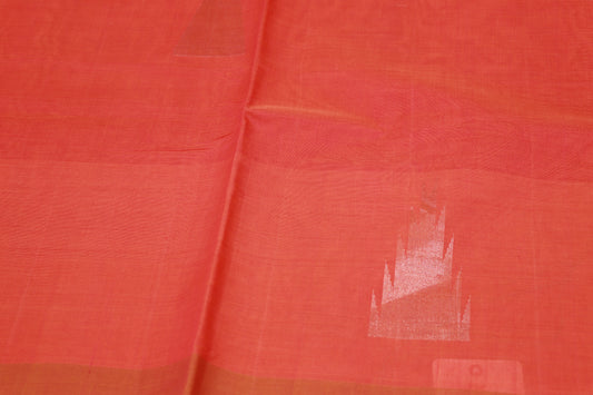 Cotton Saree orange colour - Vaishali Silks