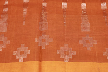 Cotton Saree orange colour - Vaishali Silks
