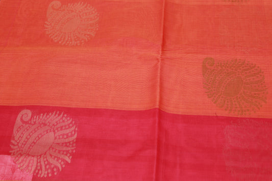 cotton saree Orange colour - Vaishali Silks