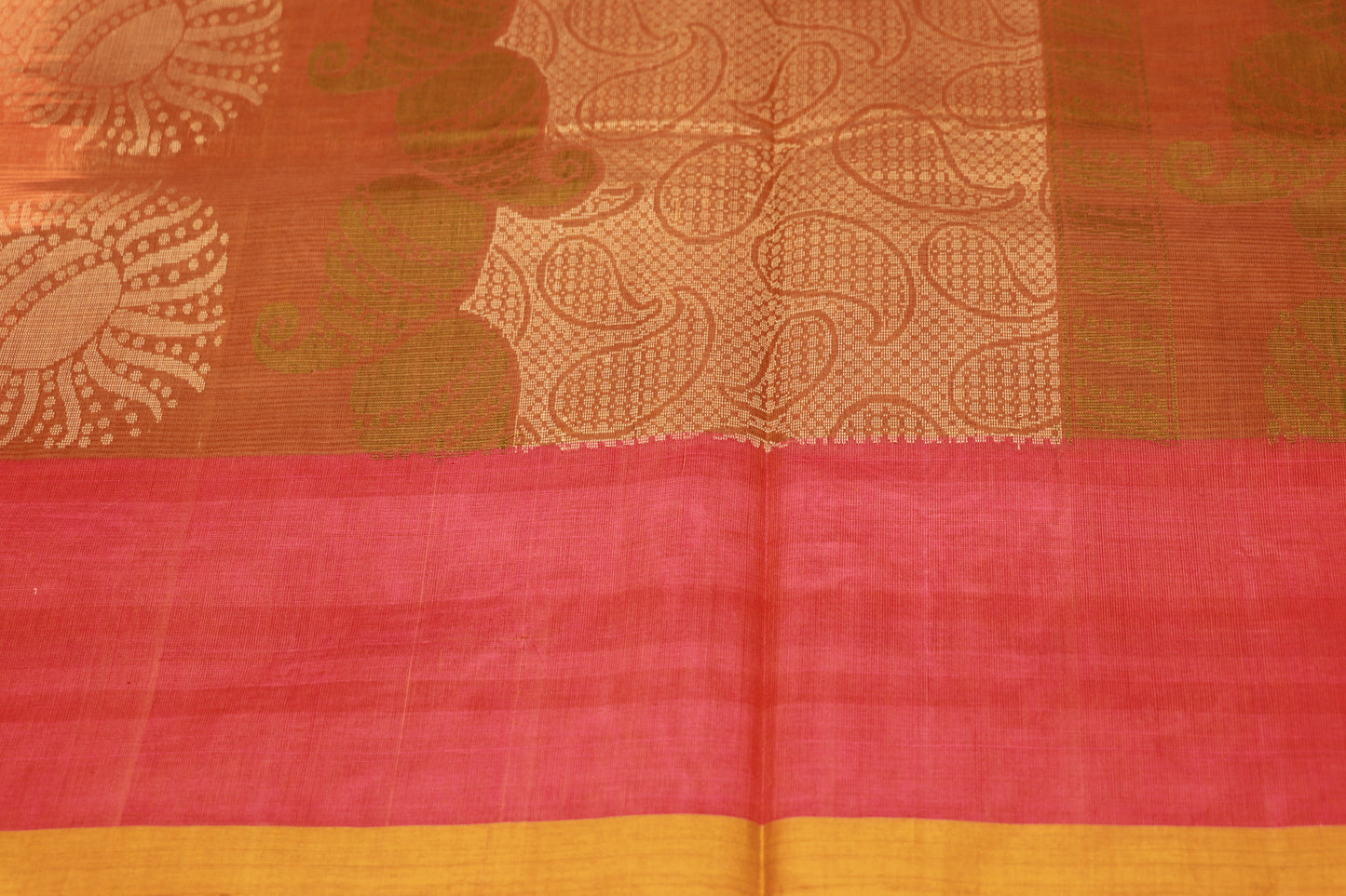 cotton saree Orange colour - Vaishali Silks
