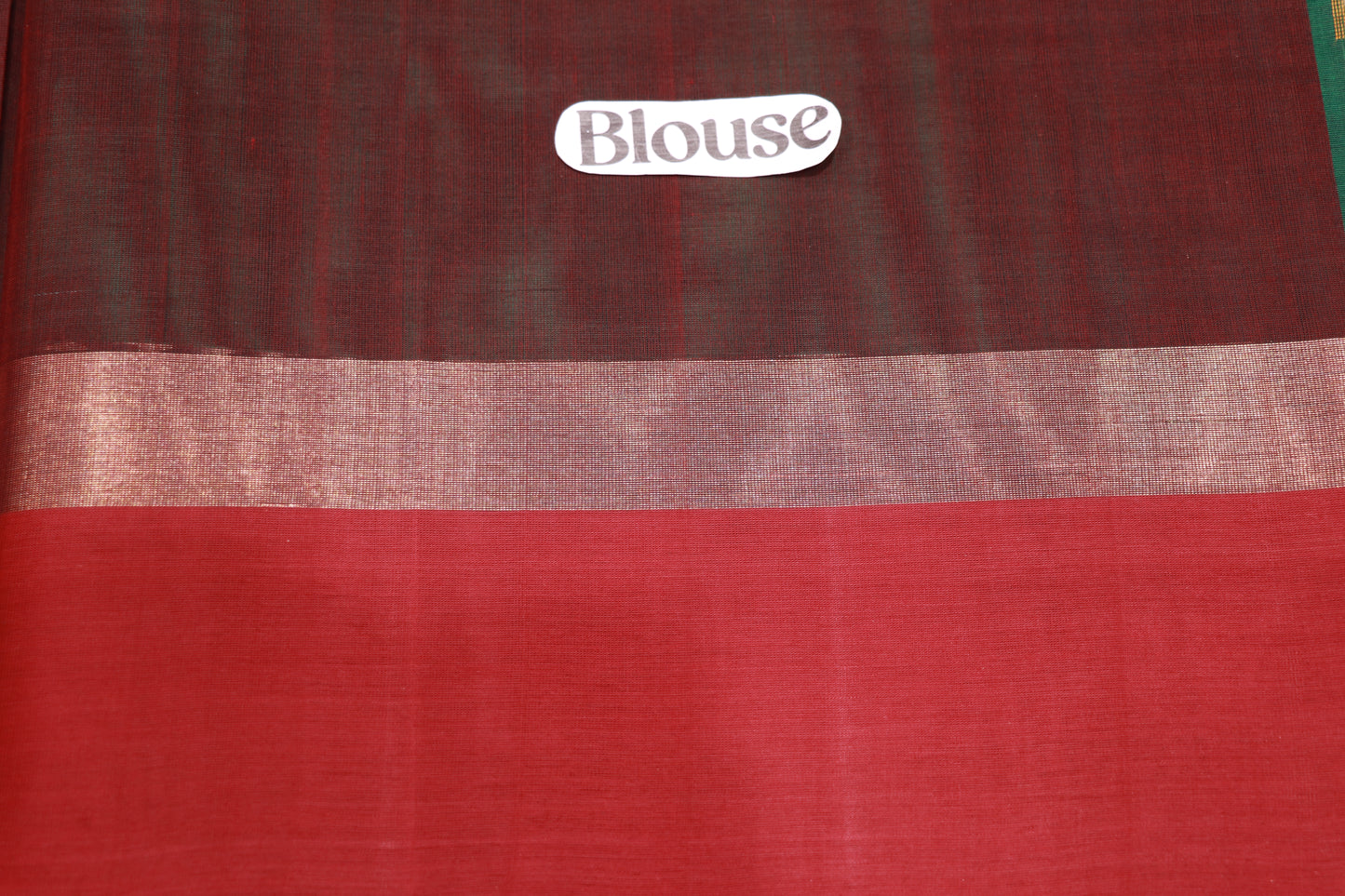 cotton saree Green Colour - Vaishali Silks