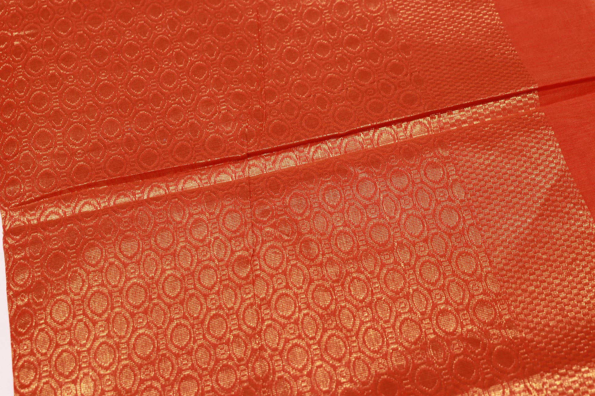 Cotton Saree Orange Colour - Vaishali Silks