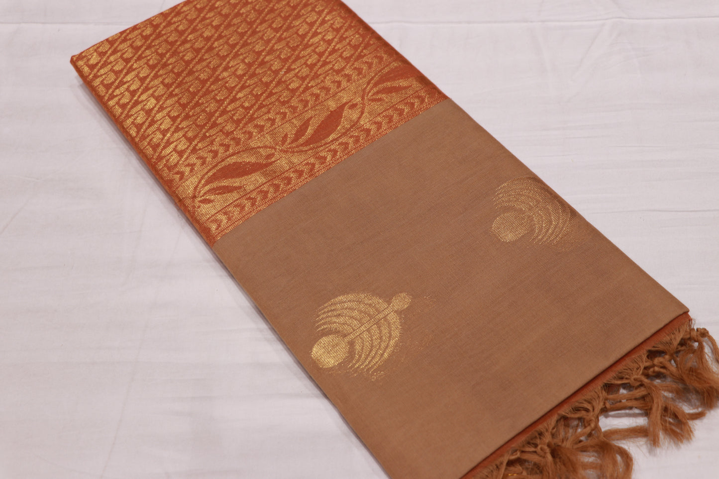 Cotton Saree Sandel colour - Vaishali Silks