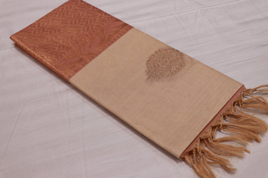 Cotton Saree Off  White - Vaishali Silks