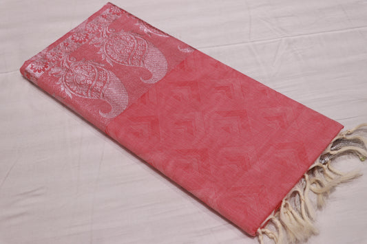 Cotton Saree  pink colour - Vaishali Silks