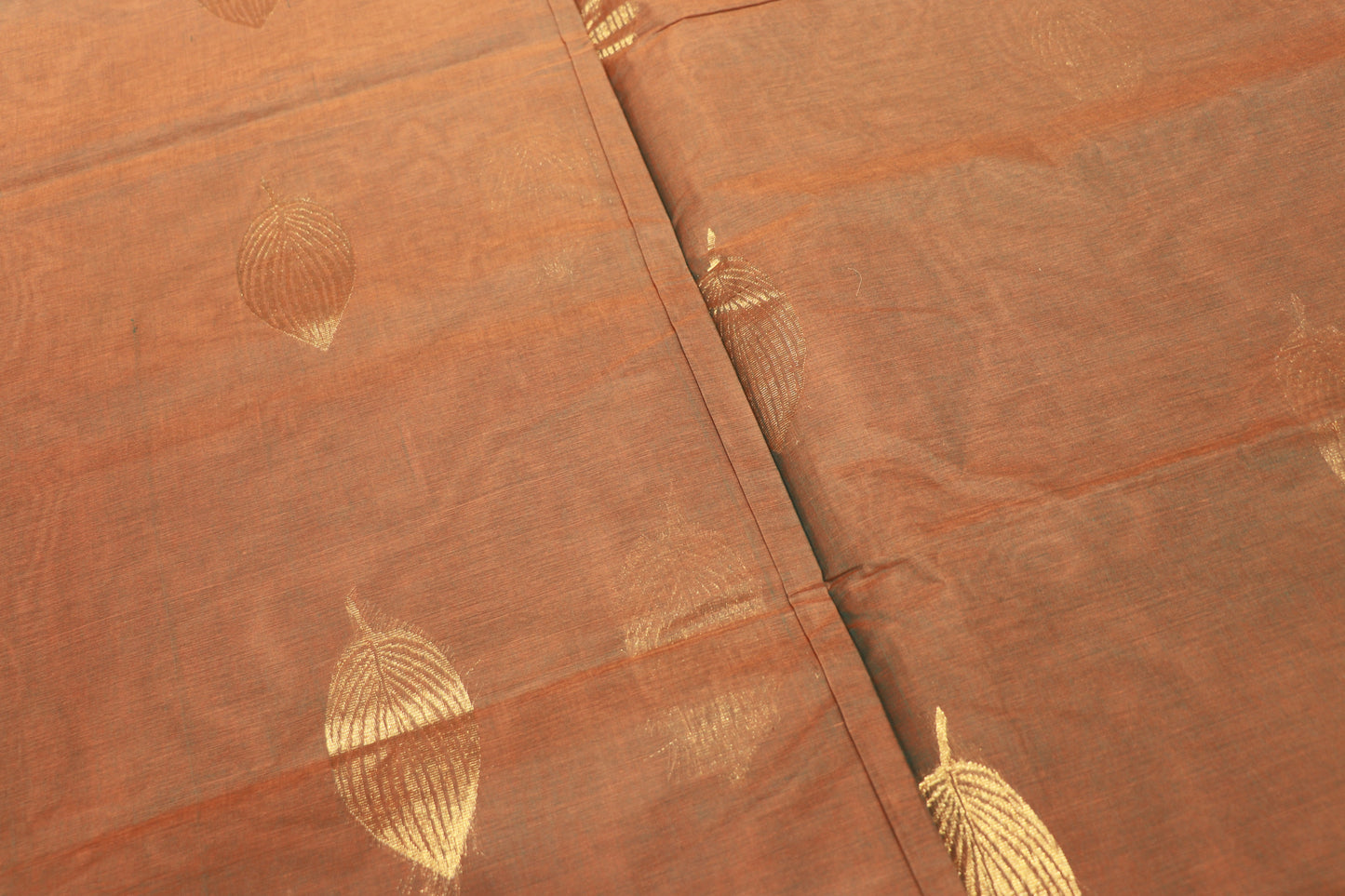 Cotton Saree  Orange  Colour - Vaishali Silks