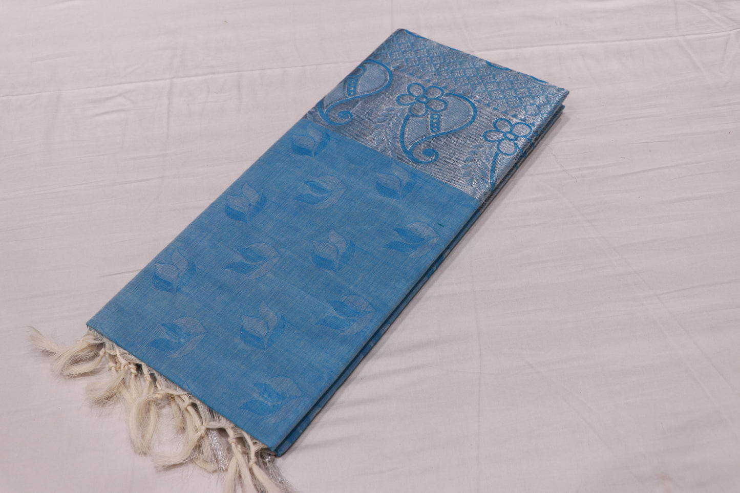 Cotton Saree  Blue colour - Vaishali Silks
