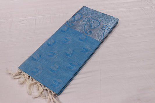 Cotton Saree  Blue colour - Vaishali Silks