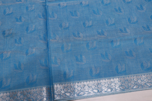 Cotton Saree  Blue colour - Vaishali Silks