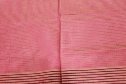 Cotton Saree  Brown with  Pink - Vaishali Silks