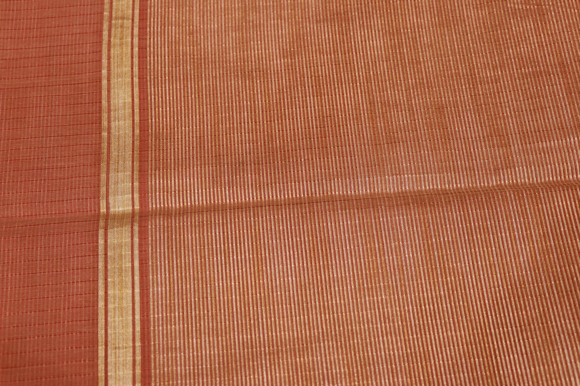 Cotton Saree Sandel With Brown - Vaishali Silks