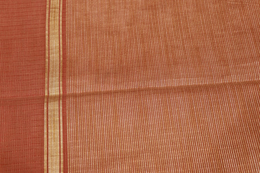 Cotton Saree Sandel With Brown - Vaishali Silks