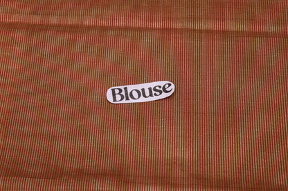 Cotton Saree Sandel With Brown - Vaishali Silks